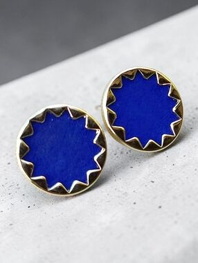 ☀️ House Of Harlow Gold And Blue Sun Burst Earrings
